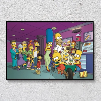 

Kids Room Decor The Simpsons Poster and Prints Wall Art Canvas Paintings Comic Hanging Poster HD Print Pictures Home Decoration