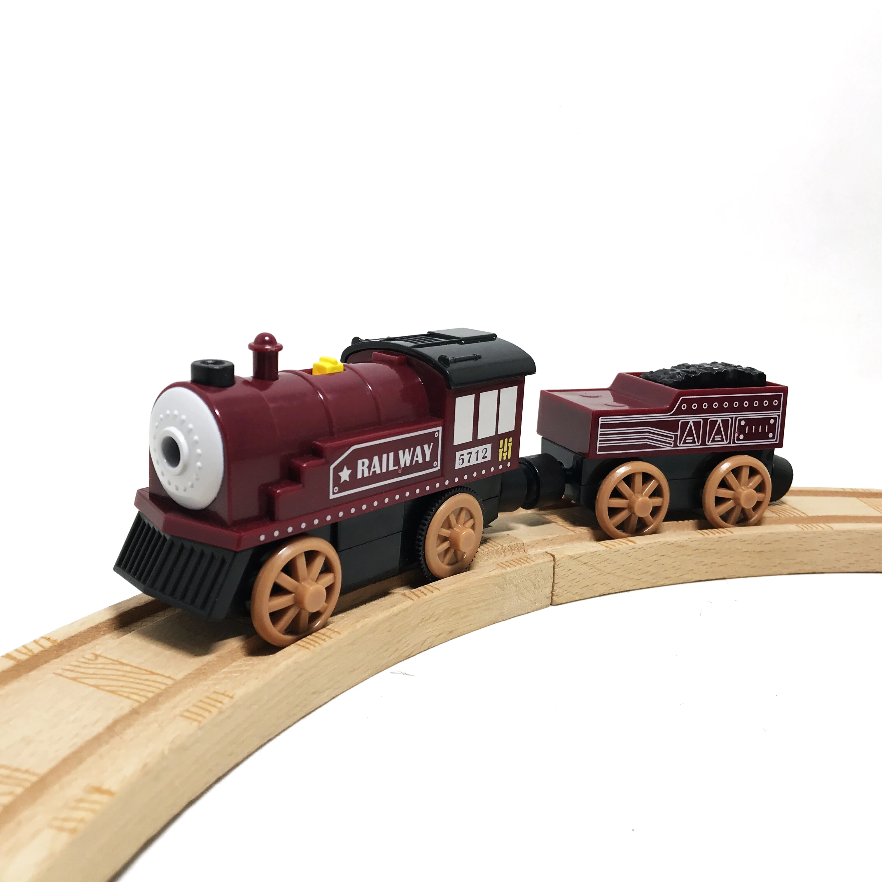 

Electric red Trucks Express Delivery Car Compatible Toy Car Rail Tracks Kids Rail Car Toys Various Wooden Train > 3 Years Old PE