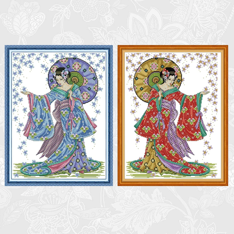 

Rain flower Cross-stitch Needlework Counted Printed On Canvas Cross Stitch Schemes DIY Handmade Crafts Home Decoration
