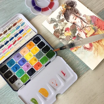 

Watercolor Pigment Subcontracting Trial Mini Pack / Color Combination Layered Packaging Art Professional Pigment Solid Set