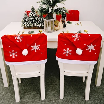 

Merry Christmas Chair Back Leg Cover Non-slip Snowflake Print Chair Socks Sleeve Xmas Decoration Happy New Year 2020