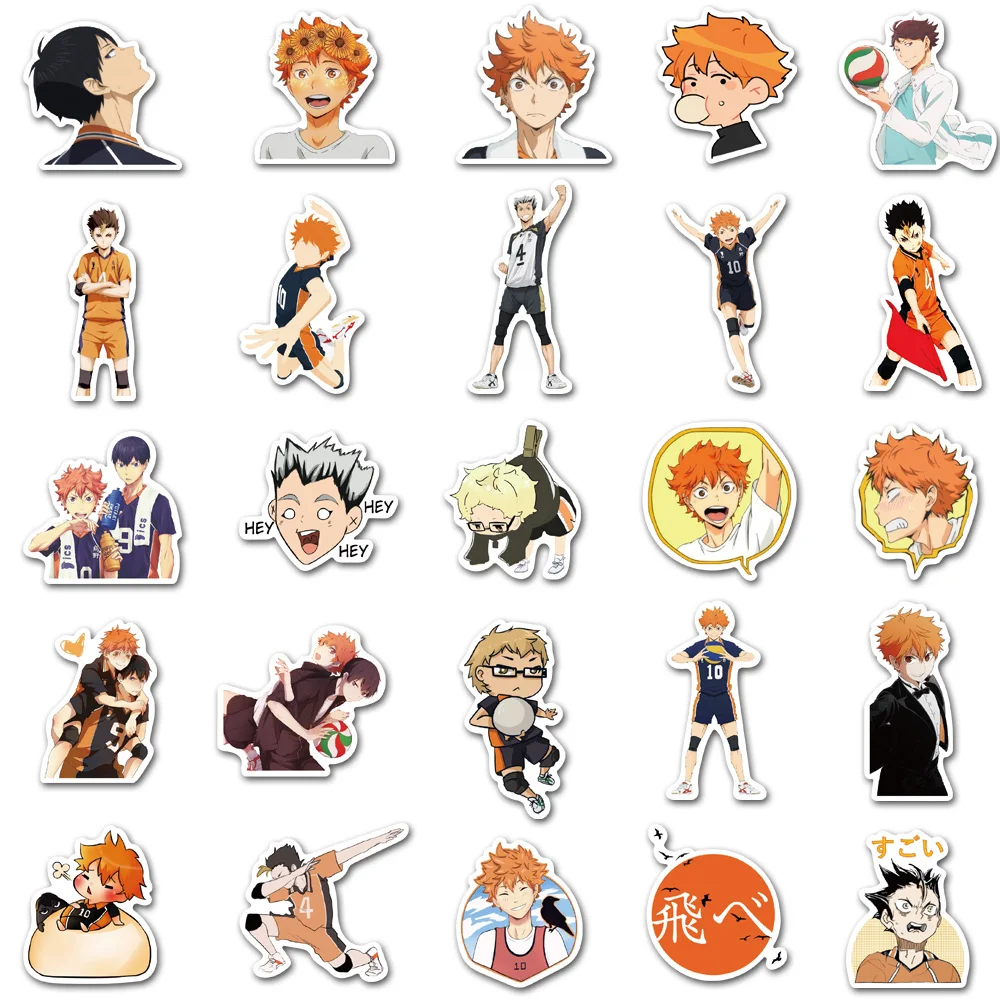 Taicanon 50Pcs Anime Haikyuu Stickers, Waterproof Vinyl Stickers