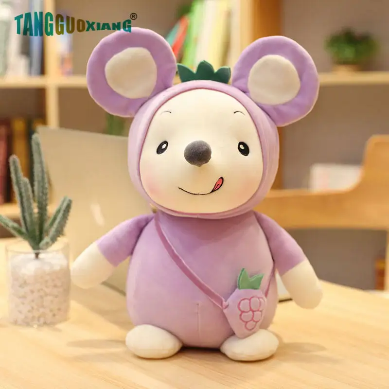 Мягкие плюшевые куклы животные Симпатичные игрушки в виде фруктовой мыши крысы