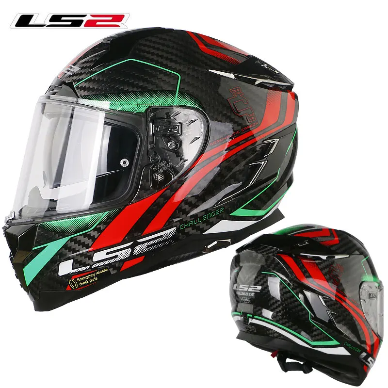LS2 FF327 Challenger анфас мотоциклетный шлем из углеродного волокна capacete LS2 шлем с внутренним солнцезащитным покрытием для мужчин и женщин