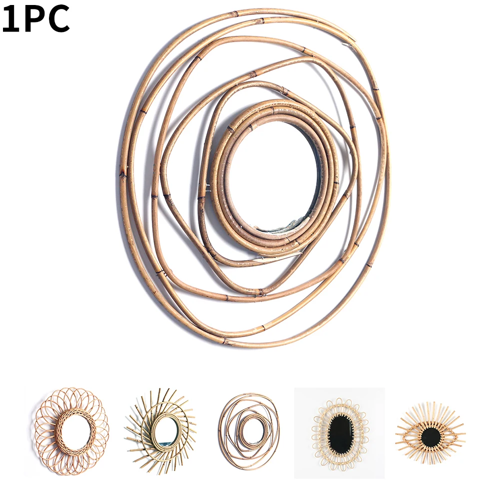 Nordic Style Home Rattan Plaited Art Living Room Makeup Decorative Mirror Wall Hanging Bedroom Bathroom Photography Prop