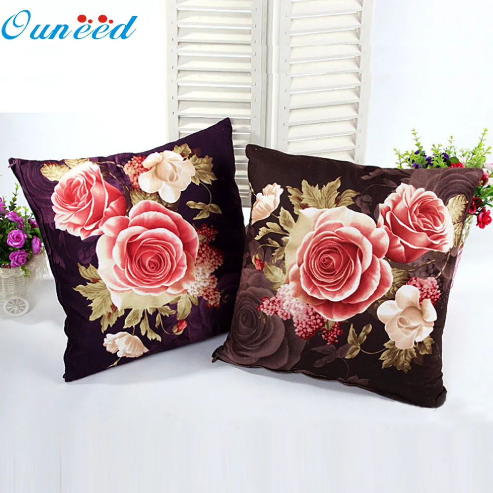 

Ouneed Pillowcase Rose printed Cushions Cover Pillow Waist Throw Cushion cover Home Decor animeative cojines almofadas Drop Ship