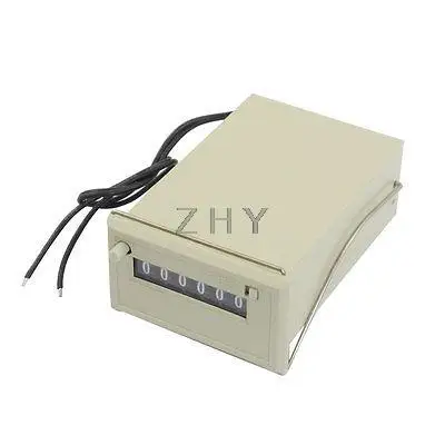

DV 24V CSK6-NKW 6 Digits 2 Black Wired Electronmagnetic Counter Gray