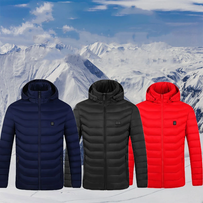 9 Areas Heated Jacket USB Men's Women's Winter Outdoor Electric Heating Jackets Warm Sports Thermal Coat Clothing Heatable Vest fleece jacket cotton jacket down jackets