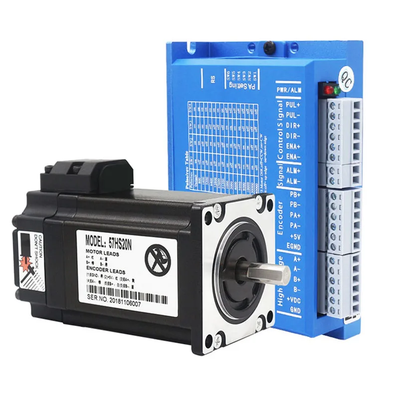 

57 two-phase closed loop stepper motor set 1NM 2.2NM 3NM high speed servo motor driver HBS57 to send 3 meters encoder line