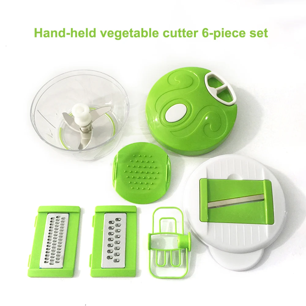 

JuneJour Kitchen Hand Chopper Manual Rope Food Processor Silcer Shredder Salad Maker Box style Onion Slicer Food Processor