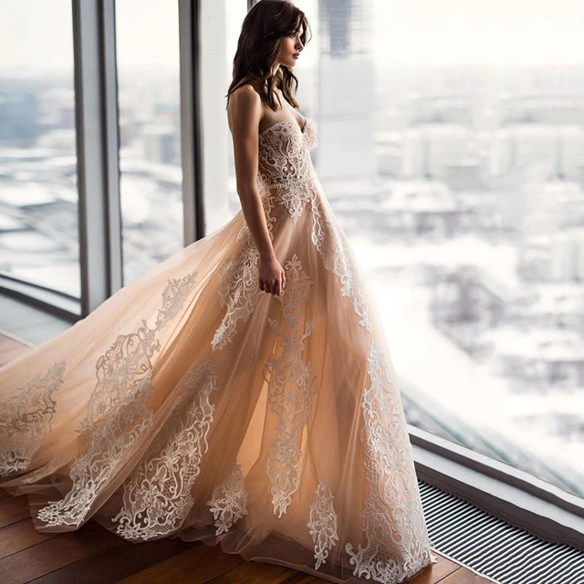 champagne bridal dress