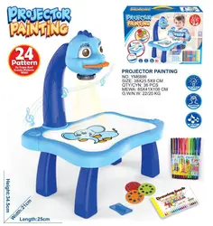 Projetor led mesa de desenho crianças brinquedos crianças pintura placa mesa com luz aprendizagem música meninas menino presentes natal