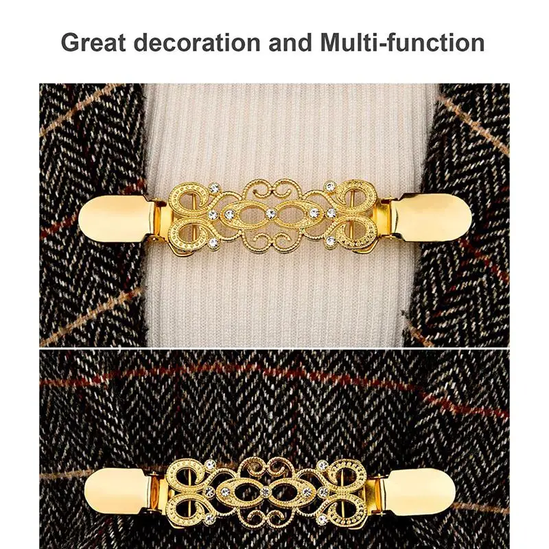 TOP!-5 Pieces Sweater Shawl Clips Set Retro Cardigan Collar Clips Antique Flowers Dresses Shawl Clip For Women Girls, Style Set
