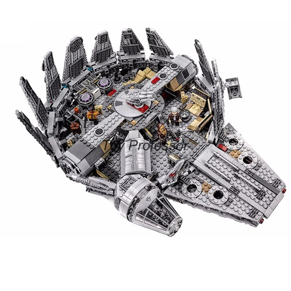 Online 1381 piezas Compatible legoinglys Star Wars Millennium 05007 Falcon nave espacial bloques de construcción juguetes de regalo de cumpleaños