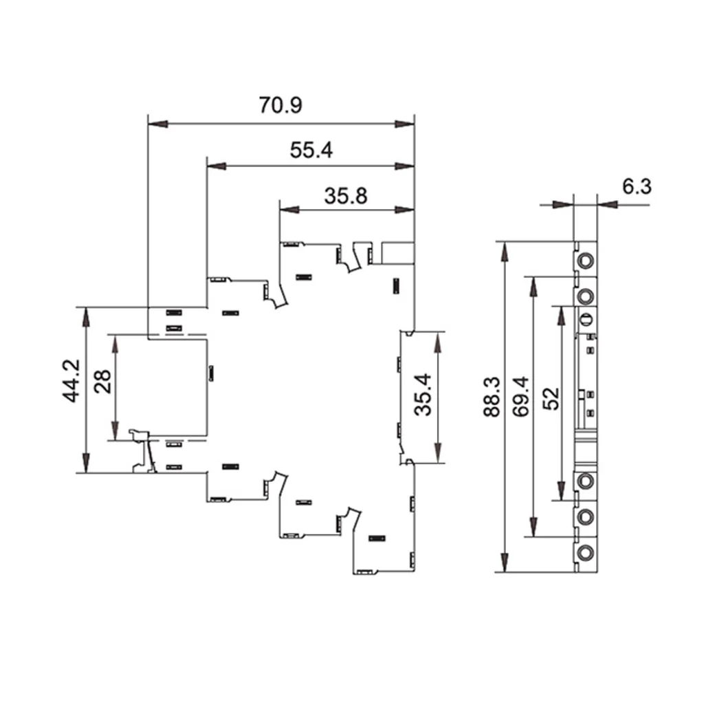4 предмета в комплекте 5 PIN релейный разъём 6-24V AC/DC 6A Применение с HF41F реле PCB модуль для Hongfa