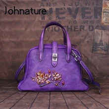 Роскошная женская сумка с тиснением, ручная работа, новинка, натуральная кожа, Хобо, Ретро стиль, цветочный рисунок, на плечо и через плечо