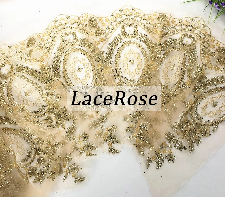 Серебристая блестящая кружевная отделка для свадьбы/сценического платья