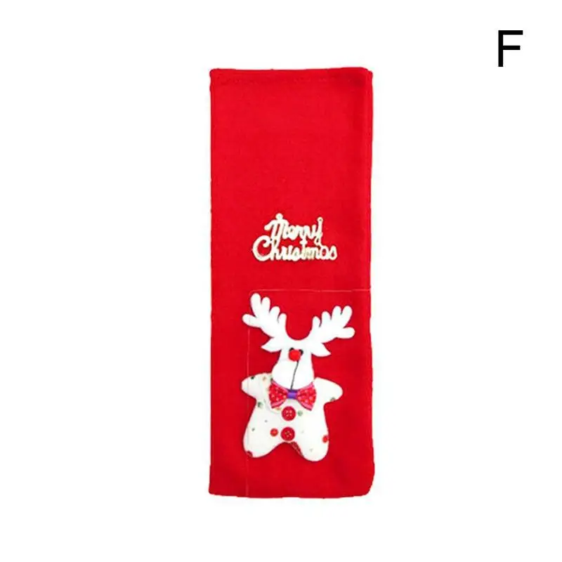 New Christmas Decorations Cute Snowman Santa Claus Wine Bottle Bag Bar Christmas Eve Wine Set Restaurant Creative Wine Set - Цвет: F