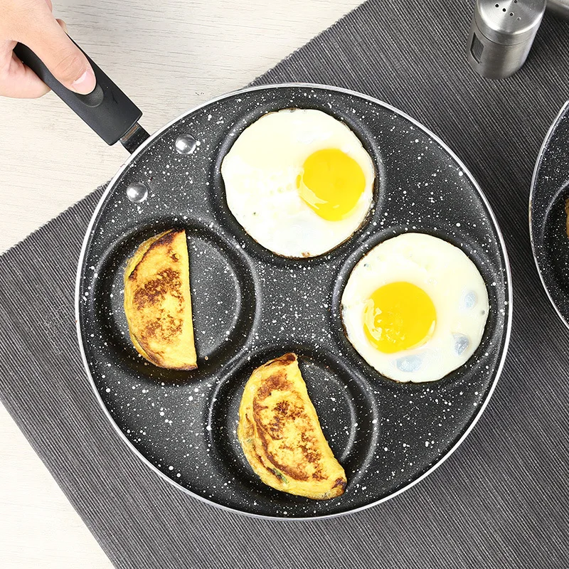 

Four-hole Maifan Stone Egg Burger Non-stick Egg Dumpling Frying Pan Mold Poached Egg Red Bean Cake Frying Pan Wheel Pancake Pan