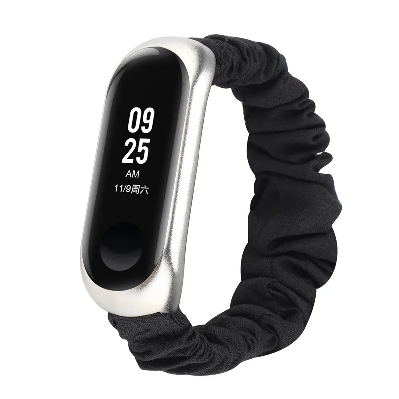 Эластичный ремешок Scrunchies с чехлом для Xiaomi Mi Band 5 наручных часов сменный Браслет 4