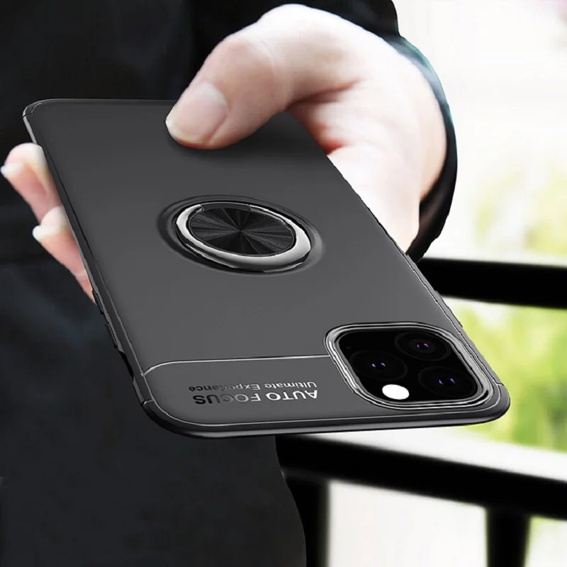 

Magnetic TPU Phone Case For iPhone 11 11Pro Max Phone Case With Ring Holder For Car Magnetic Stand Cover For iPhone 6 7 8 Plus