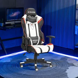 Chaise de Gaming ergonomique et confortable, pivotante et plate, couchée à 180 °, pour ordinateur et bureau 