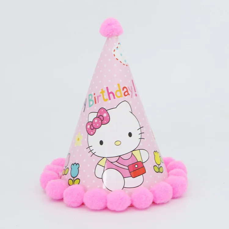 1pcs 16 стилей 1 шт милые мальчик девочка счастливые шляпы для вечеринки по случаю Дня рождения точка с Hairball кепки вечерние конусные шляпа День рождения шляпа Baby Shower - Цвет: 1pcs