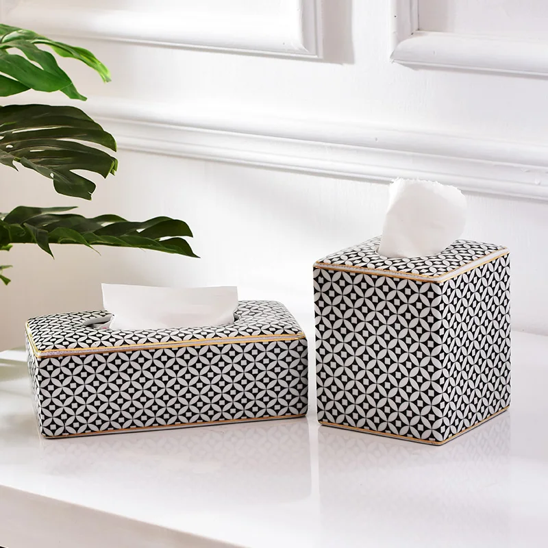 Мозаичный узор керамическая коробка для салфеток в современном стиле кухонные бумажные полотенца коробка для хранения салфеток