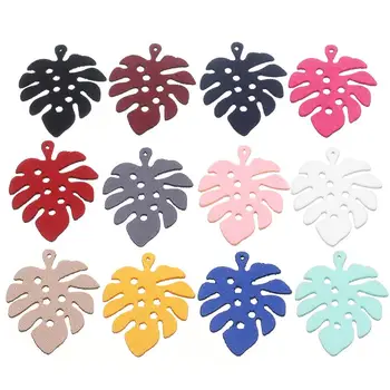 

20pcs/lot Leaf Suede Earrings Charms Tassels Pendants For DIY Earrings Jewelry Making Accessories Earring Pendants Wholesale