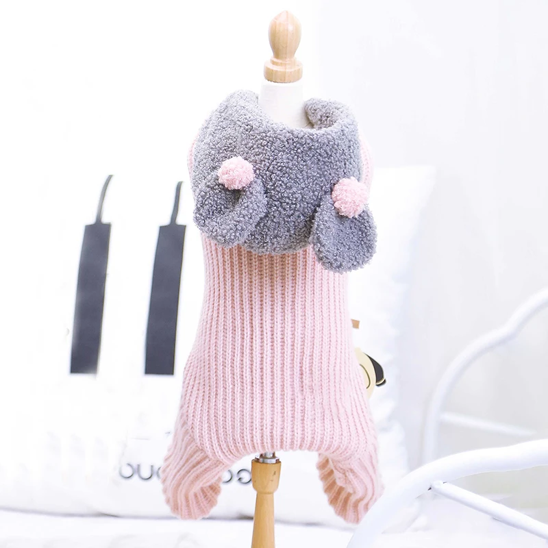 Pink Пальто для маленьких собак Мягкая Одежда для собак свитер с капюшоном рубашка теплая одежда Одежда для собак зимняя одежда для собак - Цвет: Pink