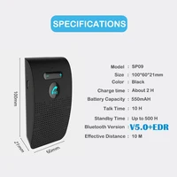 Bluetooth Speaker Handsfree Car Kit Sun Visor Clip Wireless Audio Receiver Speakerphone Loud Music Player Dual Microphone - Image 5
