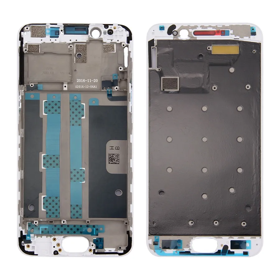 1 шт. Высокое качество Передняя рамка lcd для OPPO R9s - Цвет: Белый