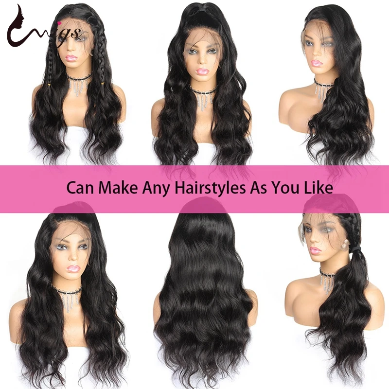 Uwigs 13X6 парики из натуральных волос на кружеве бразильские волнистые парики предварительно сорванные для черных женщин прозрачные парики Remy 8-26 дюймов