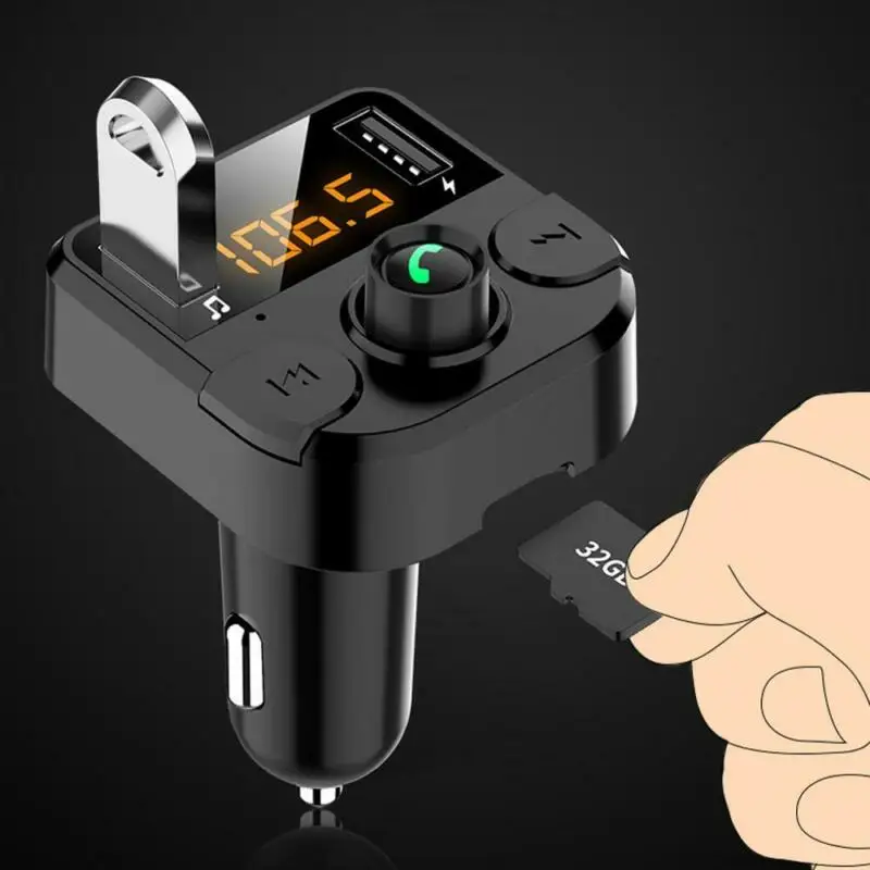 Автомобильный комплект громкой связи беспроводной Bluetooth fm-передатчик ЖК MP3-плеер USB зарядное устройство 2.1A автомобильные аксессуары громкой связи