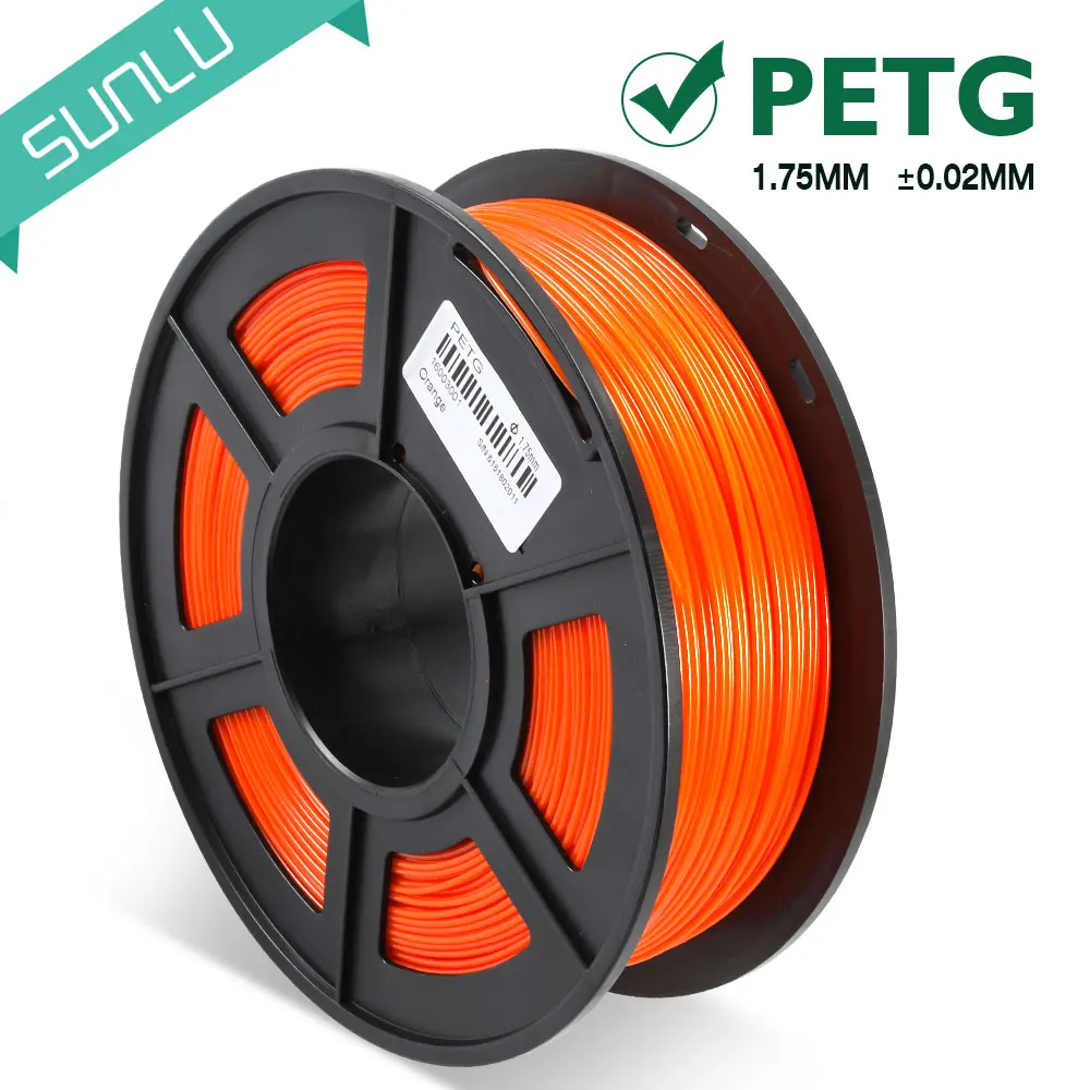 Orange PETG нити 3d принтер 1,75 мм1кг с катушкой без пузырьков PETG 3D нити RoHS Reach сертификат допуска+/-0,02 14 цветов - Цвет: Orange