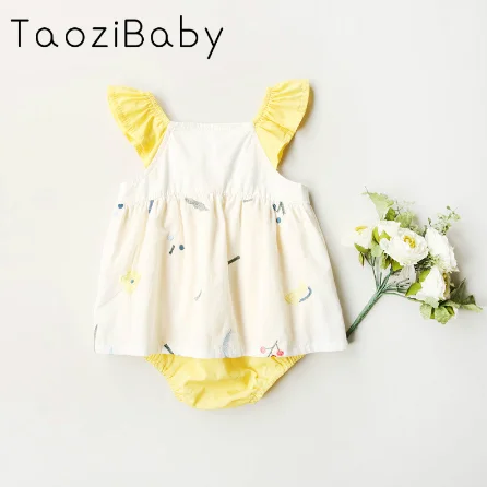 Распродажа; летний детский комбинезон; осенняя одежда; одежда для малышей - Цвет: yellow white
