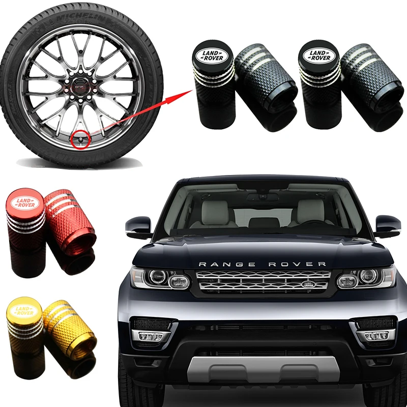 4PCS Aluminum Car Tire Wheel Valve Stem Caps For Land Rover Sport Freelander 1 Defender SVR Rnage 2 3 4 Auto Accessories | Автомобили и