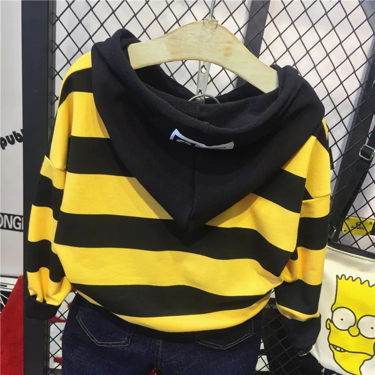 Childrenswear Spring And Autumn New Style BOY'S Hoody Korean-style Children Stripes Hooded Pullover Hoody