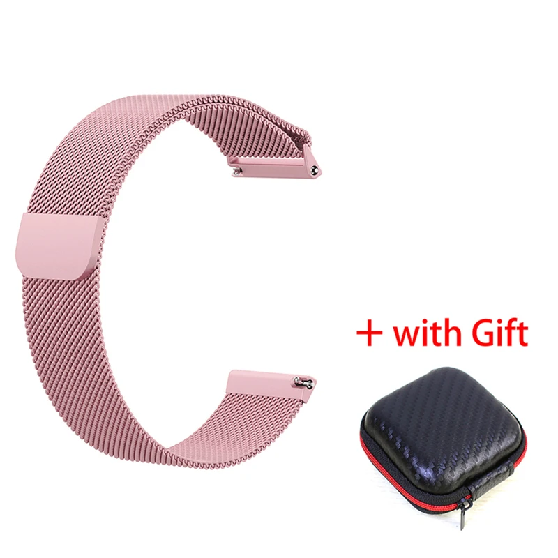 Pink strap 18mm T10 Смарт-часы Миланский ремешок наручные часы с трекером пульсометр кровяное давление спортивный шагомер для IP67 Водонепроницаемый SmartWatch 18 м 20 мм 22 мм Миланский ремешок для браслета - Цвет: Pink strap 18mm