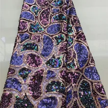 Nigerian Lace Fabrics Hot Sale African Velvet French Lace Fabric High Quality Tulle Mesh Laces With beads For Wedding H-102101