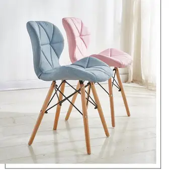 

Chair back home economical bedroom Nordic net red makeup butterfly dining chair solid wood simple