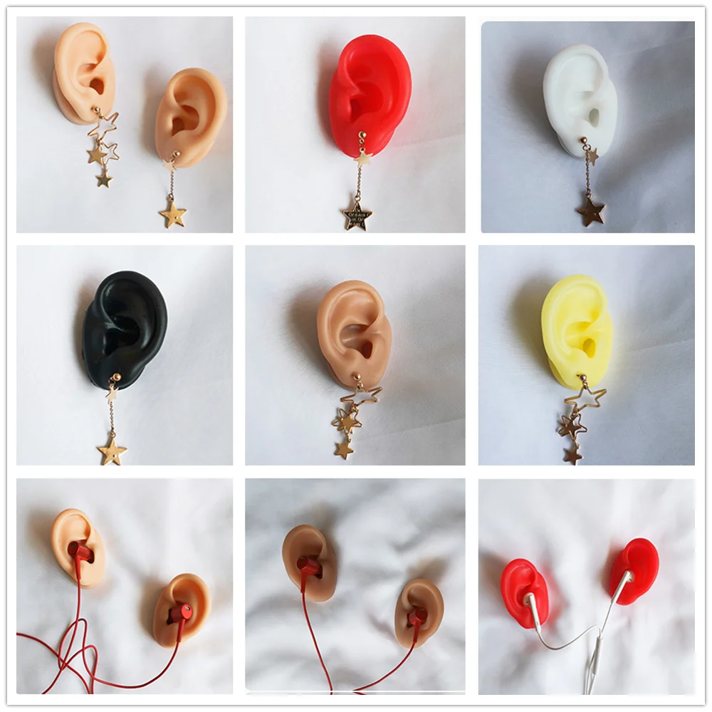 Silicone Ear Model Professional Practice Piercing Tools Earring Ear Stud Display Tools Can Be Reused Body Jewelry 1 Pieces piercing jewelry body piercing jewelry body jewelry ear piercing jewelry body piercing earrings ear piercing tool piercing tool ear model
