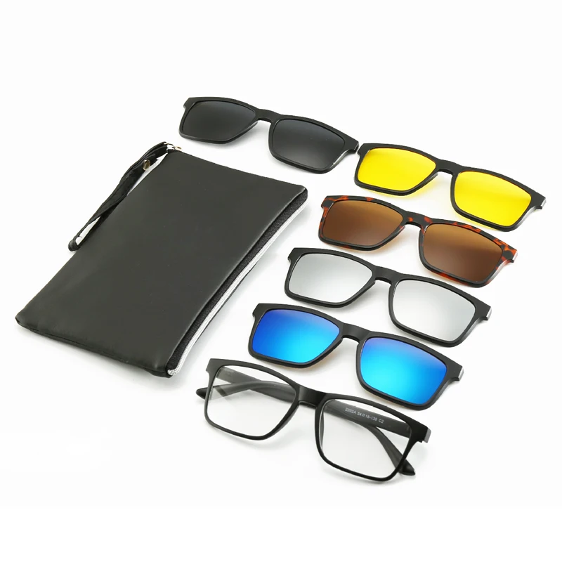 6 In 1 Custom Men Women Polarized Optical Sunglasses Clip
