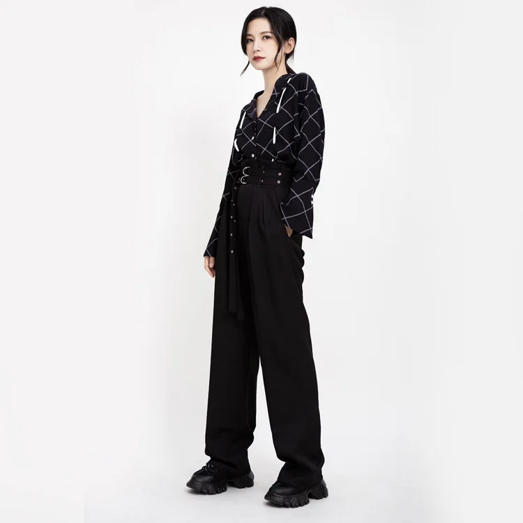 

2019 autumn new wide-leg pants women fashion simple solid color high waist loose comfortable casual wide-leg pants