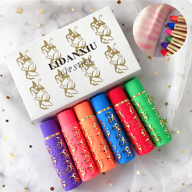 Magic Spotting Fashion Style Color Lipstick Color Long Lasting Lip Liner Tube Butterfly Color Lipstick Makeup Cosmetics