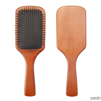 

Pro Nylon Hair Brush Massage Scalp Comb Anti-Static Care Wood Handle Combs