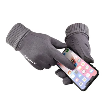 

Winter Men's Gloves Suede Warm Touch Screen Windproof Driving Guantes Thick Cashmere Anti Slip Outdoor Male Gloves WA 030