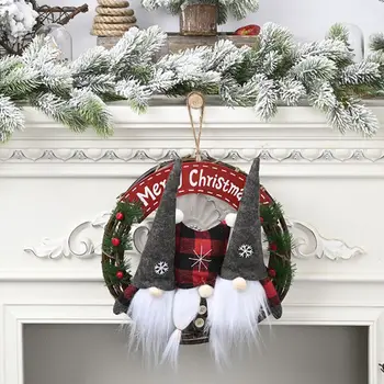 

Merry Christmas Ornaments Diy Hanging Wreath Navidad Xmas Santa Vine Ring Autumn Decorations Door Decor For Home House New Year