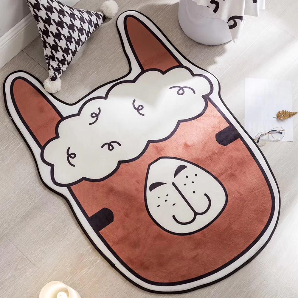 

Cartoon Style Alpaca Pattern Carpet Non-slip Soft Bath Mat Rug for Living Room Decoration Polyester Monden Dropshipping O30