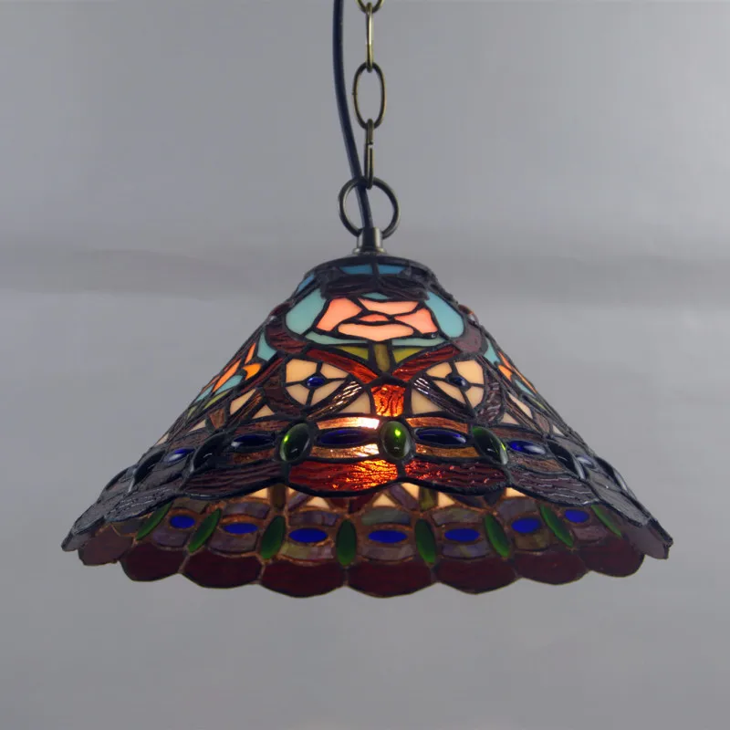 

Creative American Dragon Tail Tiffany Stained Glass Retro Bedroom Bedside Hotel Restaurant Chandelier luminaire